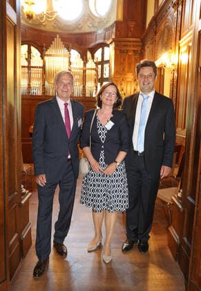Hannover, Festempfang anlässlich des zehnjährigen Bestehens der Villa Seligmann als Haus für jüdische Musik, Anne Remmers Vorstand Siegmund Seligmann Gesellschaft e.V. Robert Cholewa Vorstand Siegmund Seligmann Stiftung, Eliah Sakakushev von Bismarck, Direktor der Villa Seligmann. ,