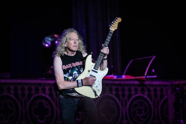 Iron Maiden live at Tons of Rock, Oslo, Norway Oslo, Norway. 23rd, June 2022. The English heavy metal band Iron Maiden performs a live concert during the Norwegian music festival Tons of Rock 2022 in Oslo. Here guitarist Janick Gers is seen live on stage. Oslo Norway  Copyright: xGonzalesxPhoto Jan-ErikxEriksenx