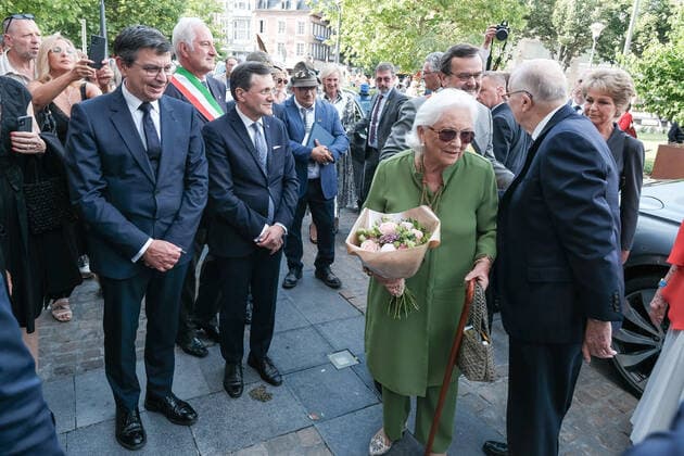 Queen Paola of Belgium and King Albert II of Belgium arrive for the Concert of Belgian-Italian friendship in the presence of members of the Royal Family, in the Liege Opera House, Friday 24 June 2022.  BRUNOxFAHY 36609098