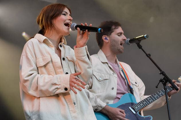 Entertainment Bilder des Tages Kato Callebaut and Tom Dice of The Starlings perform at the first day of the Genk on Stage free music festival in Genk, Friday 24 June 2022.  JILLxDELSAUX 36610207