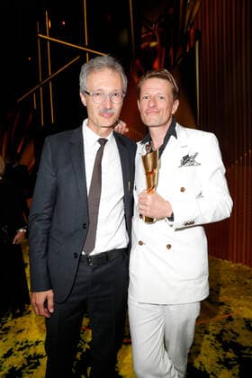 Deutscher Filmpreis 2022 Bernhard Docke und Alexander Scheer auf der Party bei der Verleihung der Lola - Deutscher Filmpreis 2021 im Palais am Funkturm in der Messe Berlin. Copyright: xEventpressxGolejewskix