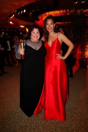 Deutscher Filmpreis 2022 Meltem Kaptan und Nilam Farooq auf der Party bei der Verleihung der Lola - Deutscher Filmpreis 2021 im Palais am Funkturm in der Messe Berlin. Copyright: xEventpressxGolejewskix
