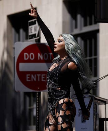 Kesha performs at the Stonewall National Monument Visitor Center groundbreaking ceremony outside of the Stonewall Inn on Friday, June 24, 2022 in New York City.  NYP20220624130 JohnxAngelillo
