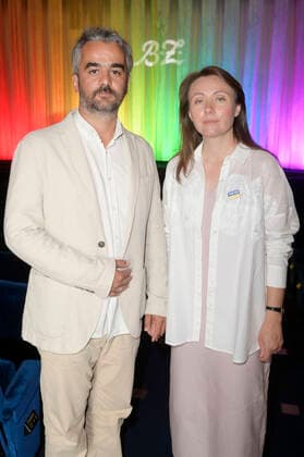 Mehmet Bahadir Er und Maryna Er Gorbach bei der außerordentlichen Verleihung vom B.Z. Kulturpreis 2022 im Kino International. Berlin, 26.06.2022