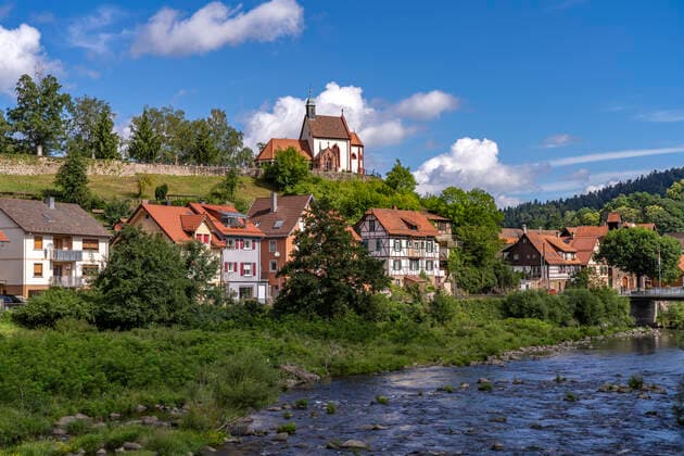 Weisenbach Weisenbach und der Fluss Murg, Murgtal, Schwarzwald, Baden-Württemberg, Deutschland Weisenbach and Murg river, Murg valley, Black Forest, Baden-Württemberg, Germany *** Weisenbach Weisenbach and Murg river, Murg valley, Black Forest, Baden Württemberg, Germany Weisenbach and Murg river, Murg valley, Black Forest, Baden Württemberg, Germany