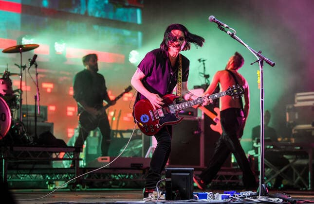 PXL_Placebo concert Brian Molko of Placebo during their concert in Zagreb, Croatia on 27. June 2022. JosipxRegovic PIXSELL