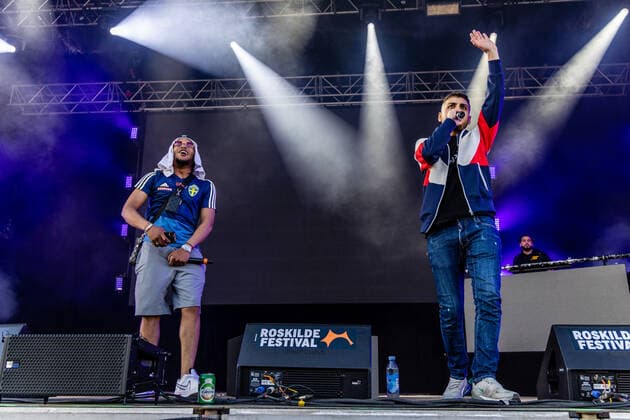 A36 live at Roskilde Festival 2022, Copenhagen, Denmark Roskilde, Denmark. 28th, June 2022. The Swedish rapper A36 (R) performs a live concert during the Danish music festival Roskilde Festival 2022 in Roskilde. Roskilde Denmark  Copyright: xGonzalesxPhoto ErlingxBrodersenx