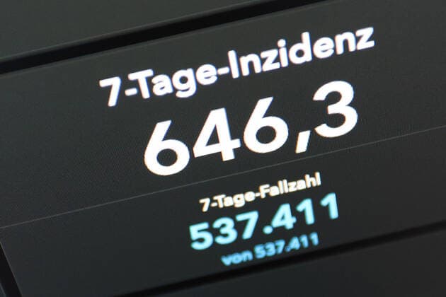 Dashboard des RKI, die 7-Tage-Inzidenz liegt nun bei 646,3 7-Tage-Inzidenz, Dashboard des RKI auf einem Monitor am 29.06.2022 in Siegen Deutschland.