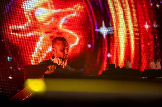 DJ and producer Mixer T during Gemitaiz Summer Tour 2022, Italian singer Music Concert in Padova, Italy, June 28 2022