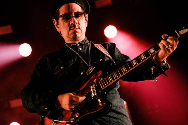 Black Pumas live at Roskilde Festival 2022, Roskilde Festival 2022 Roskilde, Denmark. 29th, June 2022. The American psychedelic soul band Black Pumas performs a live concert during the Danish music festival Roskilde Festival 2022 in Roskilde. Here guitarist Adrian Quesada is seen live on stage. Roskilde Denmark  Copyright: xGonzalesxPhoto MalthexIvarssonx