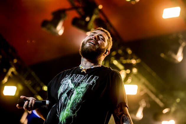 Post Malone live at Roskilde Festival 2022, Roskilde, Denmark Roskilde, Denmark. 29th, June 2022. The American rapper and lyricist Post Malone performs a live concert during the Danish music festival Roskilde Festival 2022 in Roskilde. Roskilde Denmark  Copyright: xGonzalesxPhoto LassexLagonix