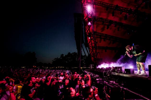 Post Malone live at Roskilde Festival 2022, Roskilde, Denmark Roskilde, Denmark. 29th, June 2022. The American rapper and lyricist Post Malone performs a live concert during the Danish music festival Roskilde Festival 2022 in Roskilde. Roskilde Denmark  Copyright: xGonzalesxPhoto LassexLagonix
