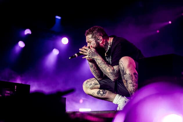 Post Malone live at Roskilde Festival 2022, Roskilde, Denmark Roskilde, Denmark. 29th, June 2022. The American rapper and lyricist Post Malone performs a live concert during the Danish music festival Roskilde Festival 2022 in Roskilde. Roskilde Denmark  Copyright: xGonzalesxPhoto LassexLagonix