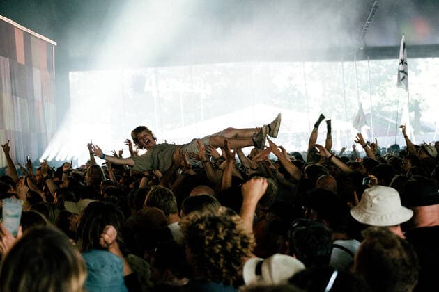 Fontaines D.C. live at Roskilde Festival 2022, Roskilde, Denmark Roskilde, Denmark. 29th, June 2022. Concert goers attend a live concert with the Irish post-punk band Fontaines D.C. during the Danish music festival Roskilde Festival 2022 in Roskilde. Roskilde Denmark  Copyright: xGonzalesxPhoto MalthexIvarssonx