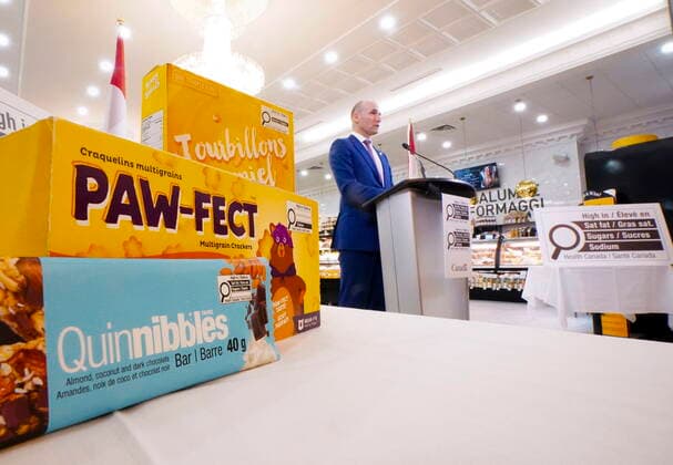 June 30, 2022, Ottawa, Ontario, CAN: Minister of Health Jean-Yves Duclos announces new food labeling in Ottawa on Thursday, June 30, 2022. Canada will require that companies add nutrition warnings to the front of pre-packaged food with high levels of saturated fat, sugar or sodium, starting in 2026. Ottawa CAN  - ZUMAc35_ 20220630_zaf_c35_013 Copyright: xSeanxKilpatrickx