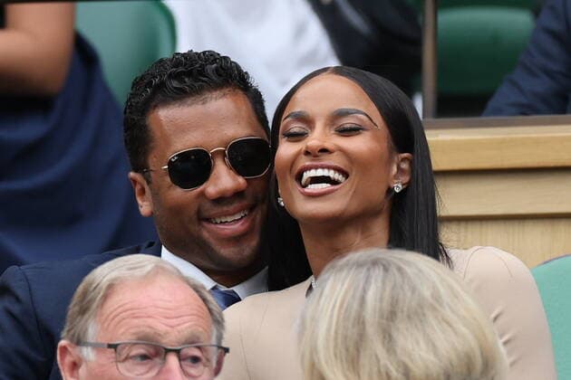 . 30 06 2022. London, United Kingdom. Ciara and Russell Wilson on day four of the Wimbledon Tennis Championships in London.  xStephenxLockx xi-Imagesx IIM-23566-0038