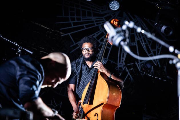 Irreversible Entanglements live at Roskilde Festival 2022, Roskilde, Denmark Roskilde, Denmark. 30th, June 2022. The American free-jazz group Irreversible Entanglements performs a live concert during the Danish music festival Roskilde Festival 2022 in Roskilde. Here bass player Luke Stewart is seen live on stage. Roskilde Denmark  Copyright: xGonzalesxPhoto ErlingxBrodersenx