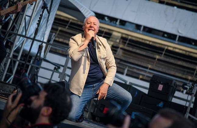 Scottish band Simple Minds performs in Zagreb Jim Kerr, lead singer of Scottish band Simple Minds performs during a concert at SRC Salata, in Zagreb, Craotia, on June 30, 2022. JosipxRegovic PIXSELL