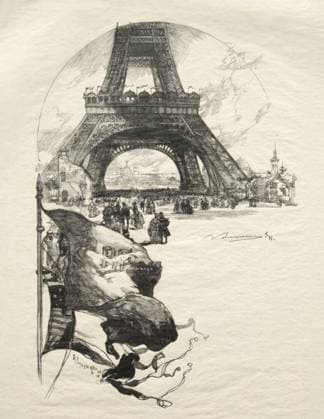 La Tour Eiffel, 1889. Auguste Louis Lepere (French, 1849-1918). Wood engraving; Copyright: xpiemagsx
