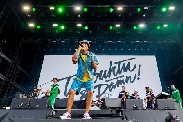 STOCKHOLM 20220701 Timbuktu and Damn perform at the Lollapaloozafestival at Gärdet in Stockholm on Friday STOCKHOLM SWEDEN x11930x  Copyright: xMagnusxAnderssonx xTTx LOLLAPALOOZA STOCKHOLM 2022