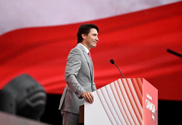 July 1, 2022, Ottawa, ON, CAN: Prime Minister Justin Trudeau speaks during Canada Day celebrations at LeBreton Flats in Ottawa, on Friday, July 1, 2022. Ottawa CAN  - ZUMAc35_ 20220701_zaf_c35_040 Copyright: xJustinxTangx