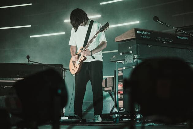 The Smile live at Roskilde Festival 2022, Roskilde, Denmark Roskilde, Denmark. 01st, July 2022. The English rock band The Smile performs a live concert during the Danish music festival Roskilde Festival 2022 in Roskilde. Here guitarist Jonny Greenwood is seen live on stage. Roskilde Denmark  Copyright: xGonzalesxPhoto MathiasxKristensex