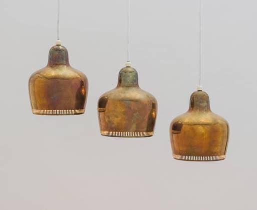 Golden Bell Hanging Lamps. Alvar Aalto (Finland, 1898-1976). 1937. Furnishings; Lighting. Copper Copyright: xpiemagsx lacmabotpie140220200-11947