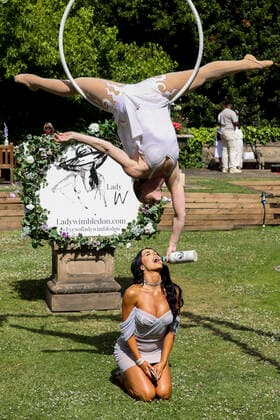Amy Day attends the Lady Wimbledon Tennis Party at Warren House Hotel in Kingston upon Thames in London. JULY 2nd 2022  CMYx22252