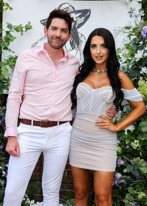 Scott McGlynn and Amy Day attend the Lady Wimbledon Tennis Party at Warren House Hotel in Kingston upon Thames in London. JULY 2nd 2022  CMYx22252