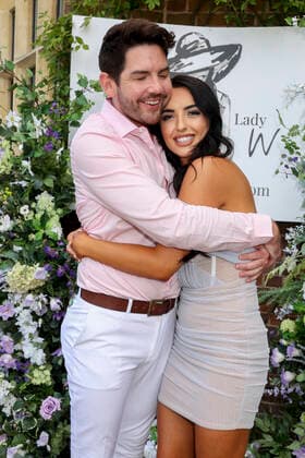 Scott McGlynn and Amy Day attend the Lady Wimbledon Tennis Party at Warren House Hotel in Kingston upon Thames in London. JULY 2nd 2022  CMYx22252