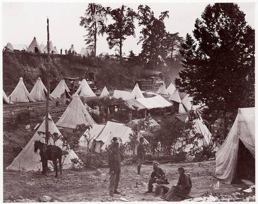 Military Railroad Camp, City Point, Virginia 1861 65 Andrew Joseph Russell American. Military Railroad Camp, City Point, Virginia 268240 Copyright: xpiemagsx Metbot-147277