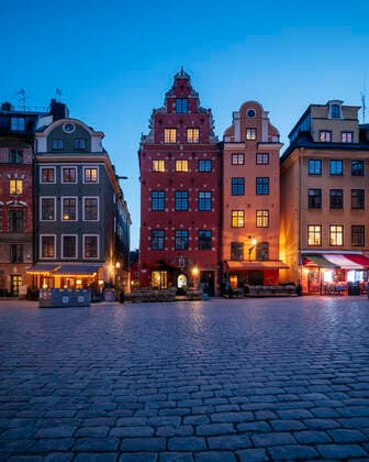 Gamla Stan at dusk, Stockholm, Sodermanland and Uppland, Sweden, Scandinavia, Europe Copyright: BenxPipe 848-2413