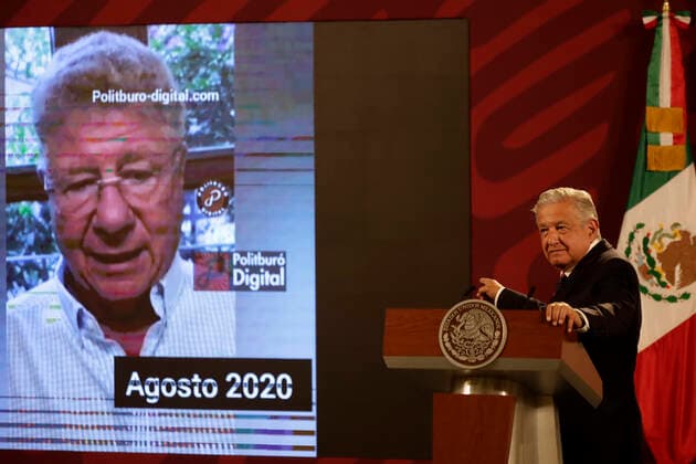 July 4, 2022, Mexico City, Mexico City, Mexico: July 4, 2022, Mexico City, Mexico: Mexican President Andres Manuel Lopez Obrador talking during his daily morning media conference at the National Palace. On Jul 4, 2022 In Mexico City, Mexico. Mexico City Mexico - ZUMAe321 20220704_zia_e321_034 Copyright: xLuisxBarronx xEyepixxGroupx