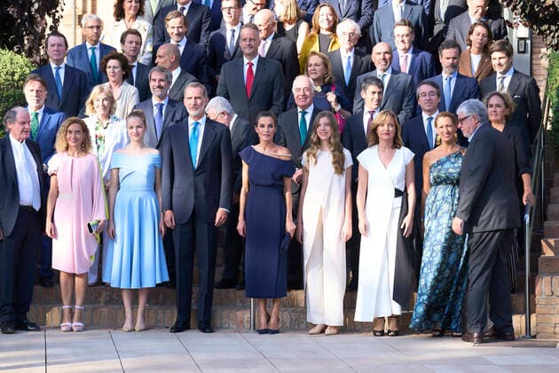 04-07-2022 Girona Queen Letizia and King Felipe and Princess Leonor and Princess Sofia at the 2022 Princess of Girona foundation awards ceremony in Barcelona. No Spain Â  Copyright: xPPEx