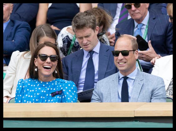 . 05 07 2022. London, United Kingdom. Prince William and Kate Middleton, the Duke and Duchess of Cambridge watch the Djokovic game from the Royal Box on day nine of the Wimbledon Tennis Championships in London.  xStephenxLockx xi-Imagesx IIM-23583-0131