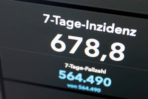 Dashboard des RKI, die 7-Tage-Inzidenz liegt nun bei 678,8 7-Tage-Inzidenz, Dashboard des RKI auf einem Monitor am 06.07.2022 in Siegen Deutschland.