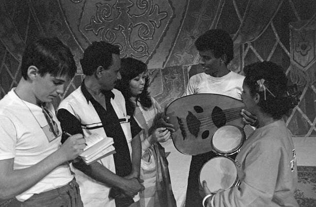 Altyn Alma International Music Festival 8227559 02.03.1991 Performers from Aden, Yemen, during the Altyn Alma International Music Festival at Medeu Stadium in Kazakhstan. Yuriy Kuydin Almaty Kazakhstan  Copyright: xYuriyxKuydinx