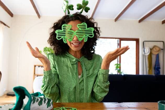 Caucasian woman dressed in green with shamrock glasses making st patrick s day video call Caucasian woman dressed in green with shamrock glasses making st patrick s day video call. staying at home in self isolation during quarantine lockdown., model released, , property released, Cape Town, South Africa, 05.02.2021, 1405837.jpg, people,st patricks day,video calling,caucasian woman,green,shamrock,making,patrick day,video call,staying,home,smoothie,self isolation,quarantine,lockdown,corona virus,covid,pandemic,patrick,epidemic,clover,social distancing,house,outbreak,virus,isolation,corona,infection,nature,natural,room,interior,ncov,plant,drink,caucasian,woman,day,video,call,self Mature Adult,Woman,Female,Mixed-Race