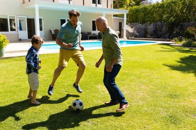 Caucasian grandfather, father and son playing football together in the garden Caucasian grandfather, father and son playing football together in the garden. family, sport and togetherness concept, unaltered., model released, , property released, Cape Town, South Africa, , 3098474.jpg, people,caucasian,grandfather,father,son,playing,football,together,garden,family,sport,togetherness,concept,unaltered,parent,daughter,soccer,dad,childhood,kid,fun,leisure,love,happiness,mom,recreation,couple,lifestyle,activity,happy,little,active,relationship Senior,Elderly,Man,Male,Caucasian,Child,Boy,Mature Adult