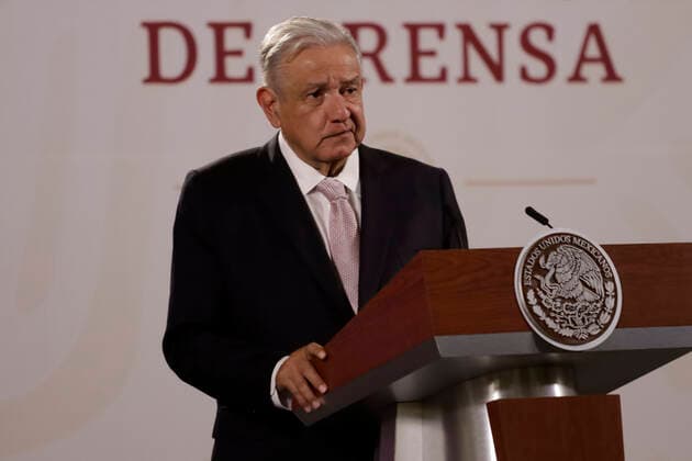 July 8, 2022, Mexico City, Mexico City, Mexico: July 8, 2022, Mexico City, Mexico: Mexico s President, Andres Manuel Lopez Obrador speaks during his daily morning briefing conference at the National Palace. on Jul 8, 2022 In Mexico City, Mexico. Mexico City Mexico - ZUMAe321 20220708_zia_e321_041 Copyright: xLuisxBarronx xEyepixxGroupx