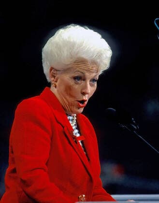 July 16, 1992, Manhattan, New York, US: Ann Richards the Democratic Governor of Texas delivers one of the closing speeches to the Democratic National Nominating Convention from the podium in Madison Square Garden on the last night of the convention which saw Arkansas Governor Bill Clinton win the Presidential nomination from the party. Manhattan US - ZUMAr142 19920716_zap_r142_114 Copyright: xMarkxReinsteinx