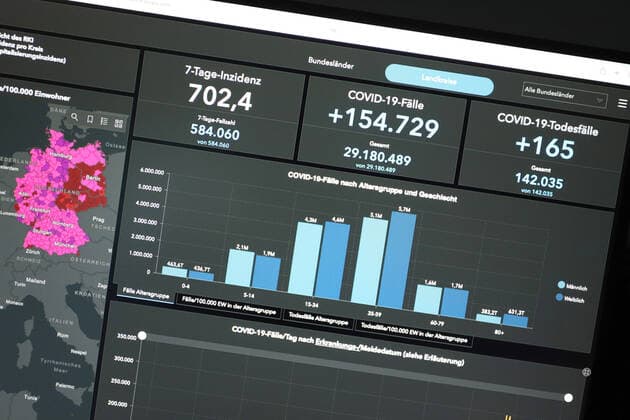 Dashboard des RKI, die 7-Tage-Inzidenz liegt nun bei 702,4 7-Tage-Inzidenz, Dashboard des RKI auf einem Monitor am 12.07.2022 in Siegen Deutschland.