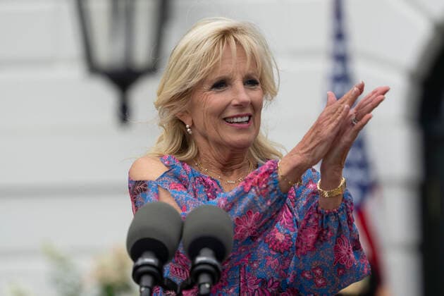 First lady Dr. Jill Biden addresses the guests at the Congressional Picnic at the White House in Washington, DC Tuesday, July 12, 2022. Copyright: xChrisxKleponisx xPoolxviaxCNPx MediaPunchx