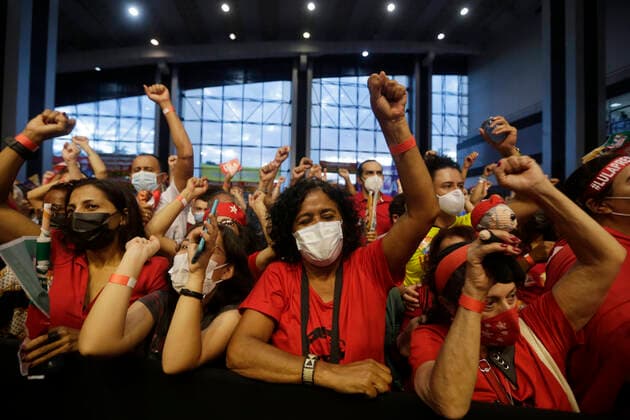 (220713) -- BRASILIA, July 13, 2022 -- Supporters of Brazil s former President and current presidential candidate Luiz Inacio Lula da Silva participate in a pre-election event in Brasilia, Brazil, July 12, 2022. Lula launched on May 7 his campaign for the presidency. Brazil s next presidential elections are scheduled for Oct. 2. (Photo by Xinhua) BRAZIL-BRASILIA-EX-PRESIDENT-LULA-PRE-ELECTION-EVENT LucioxTavora 