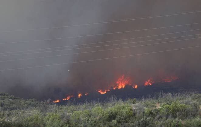 (220713) -- ZATON (CROATIA), July 13, 2022 -- Flames and heavy smoke are seen in Zaton, Croatia, on July 13, 2022. ( via Xinhua) CROATIA-ZATON-FIRE DuskoxJaramaz PIXSELL 