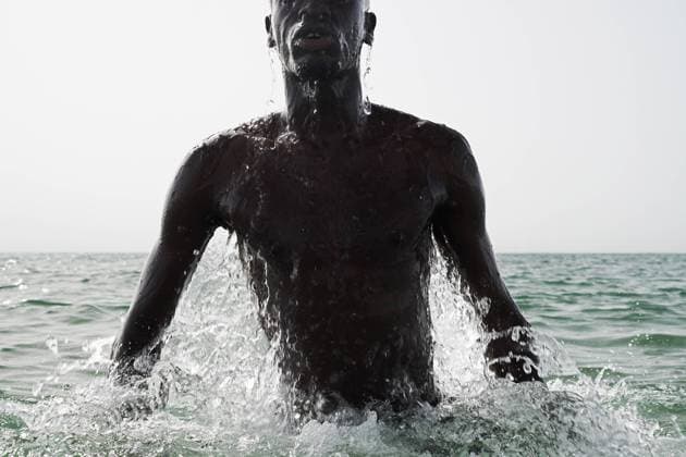 Creative Highlights Symbolbilder Professional football player aqua training in the sea Barcelona, Catalonia, Spain CR_SAAL220713-1009512-01 ,model released, Symbolfoto