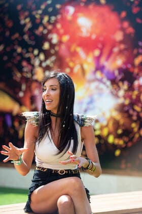 Spanish DJ B Jones is seen at the first day of the Tomorrowland electronic music festival, Friday 15 July 2022, in Boom. The 16th edition of the festival takes place on three weekends at the De Schorre terrain in Boom, from 15 to 17 July, from 22 to 24 July 2022 and from 29 to 31 July. The festival had to be postponed for two years in the ongoing corona virus pandemic.  JONASxROOSENS 37512127