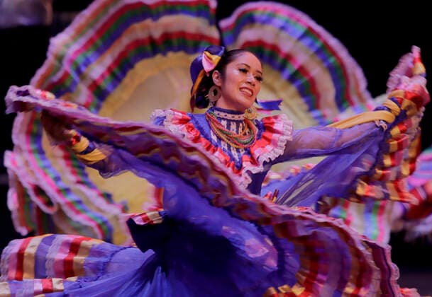Nieves Paniagua. A Trajectory Of Dance And Life , Presented At The Palacio De Bellas Artes In Mexico City A dancer during the presentation of the work Nieves Paniagua. Una trayectoria de danza y vida at the Palacio de Bellas Artes in Mexico City, organised by the Coordinacion Nacional de Danza and starring the Compania Nacional de Danza Folklorica, a group founded and directed by Nieves Paniagua, a renowned dancer, choreographer and teacher since 1984. Mexico City Mexico  Copyright: xGerardoxVieyrax originalFilename: vieyra-notitle220716_npGOe.jpg