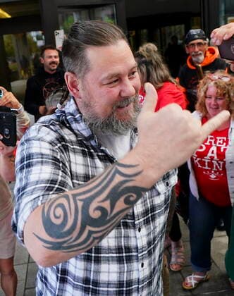 July 18, 2022, Ottawa, Ontario, Canada: Convoy organizer Pat King leaves the Ottawa Courthouse in Ottawa on Monday, July 18, 2022, after being granted bail. Ottawa Canada  - ZUMAc35_ 20220718_zaf_c35_035 Copyright: xSeanxKilpatrickx