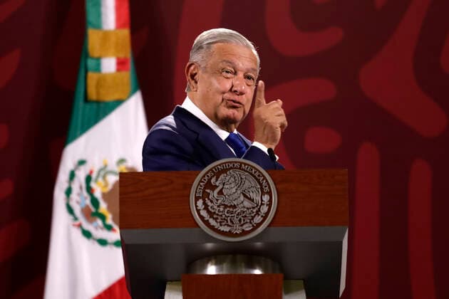July 20, 2022, Mexico City, Mexico City, Mexico: July 20, 2022, Mexico City, Mexico: Mexican President, Andres Manuel Lopez Obrador, talks at the daily morning press conference during the presentation of the monthly security report at the National Palace. on July 20, 2022 in Mexico City, Mexico. Mexico City Mexico - ZUMAe321 20220720_zia_e321_028 Copyright: xLuisxBarronx xEyepixxGroupx